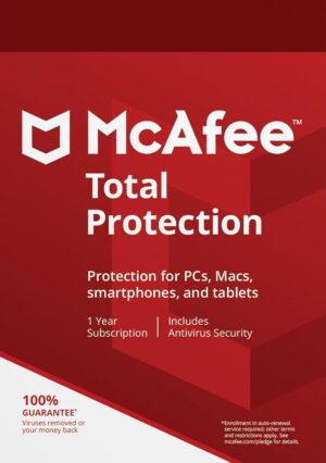 MCAFEE TOTAL PROTECTION FOR 1 YEAR
