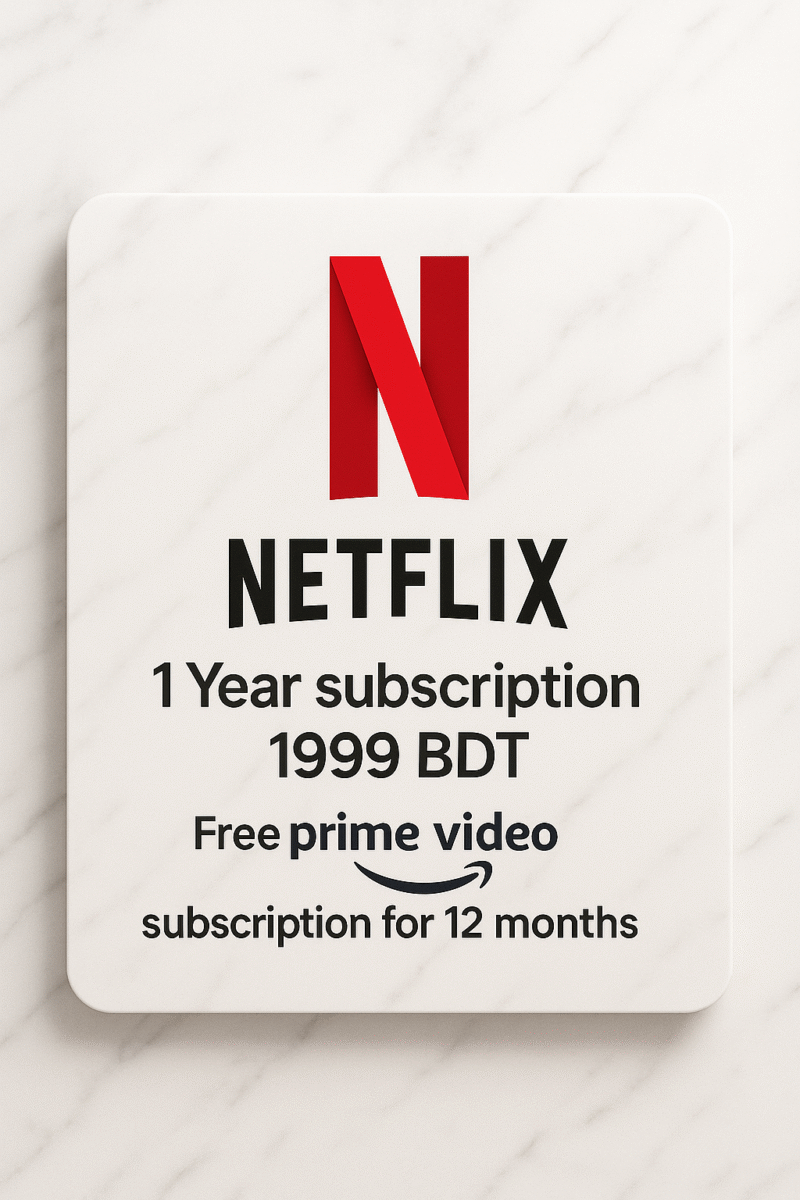 Netflix+Prime 1 Year Subscription - Cheapest in the world.